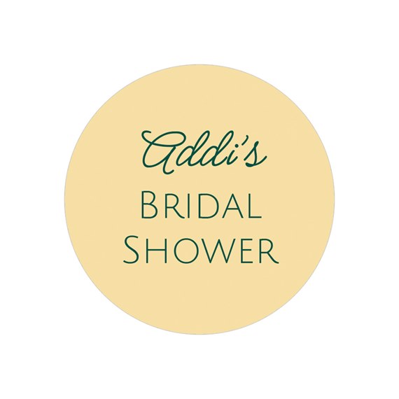 round sticker, customizable text area