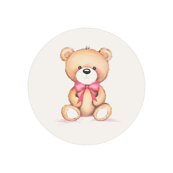 teddy bear envelope seal with pink bow