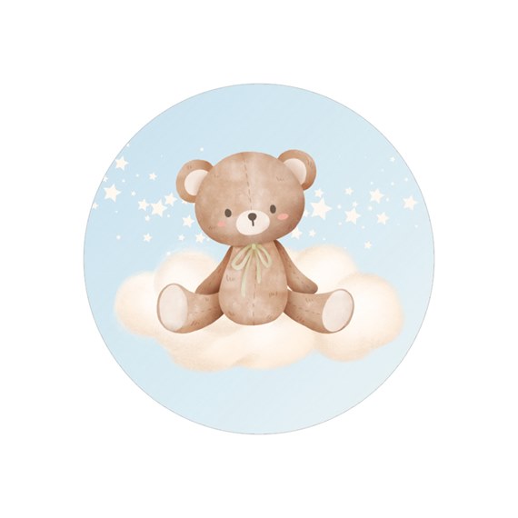 teddy bear envelope seal with cloud and stars