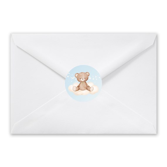 envelope with teddy bear seal