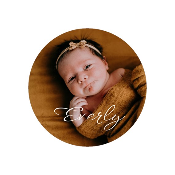 photo placeholder with round border and customizable text area