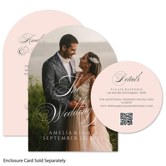 wedding invitation set with photo placeholder and RSVP card