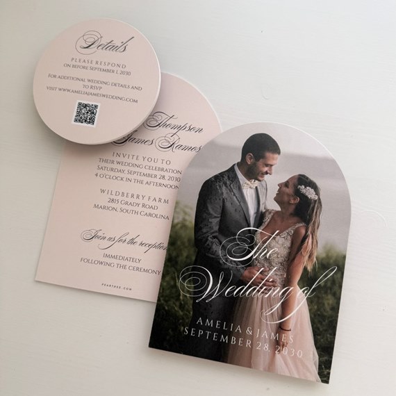 wedding invitation set with photo placeholder and RSVP card