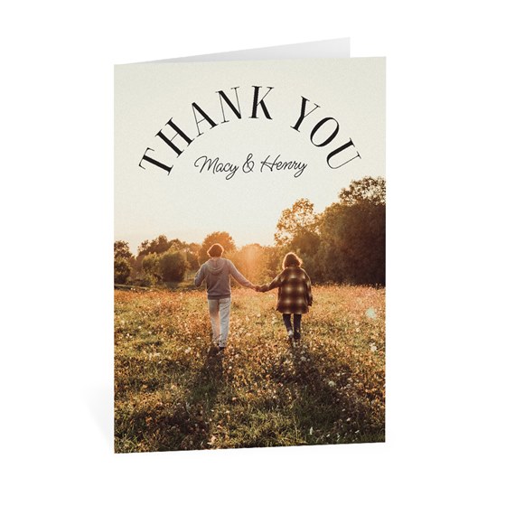 thank you card with photo placeholder