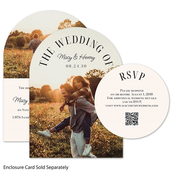 wedding invitation set with photo area and RSVP card