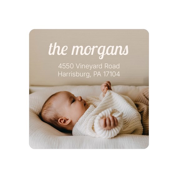 address label with customizable text area