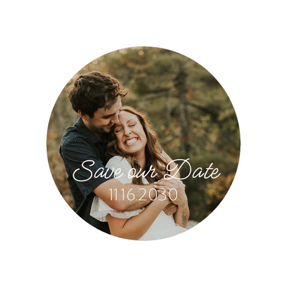 photo placeholder with scripted text and date