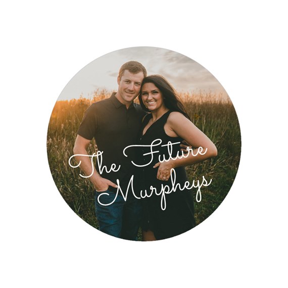 photo placeholder with script text