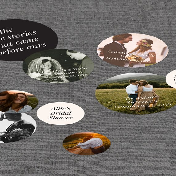 collage of photo placeholders with text