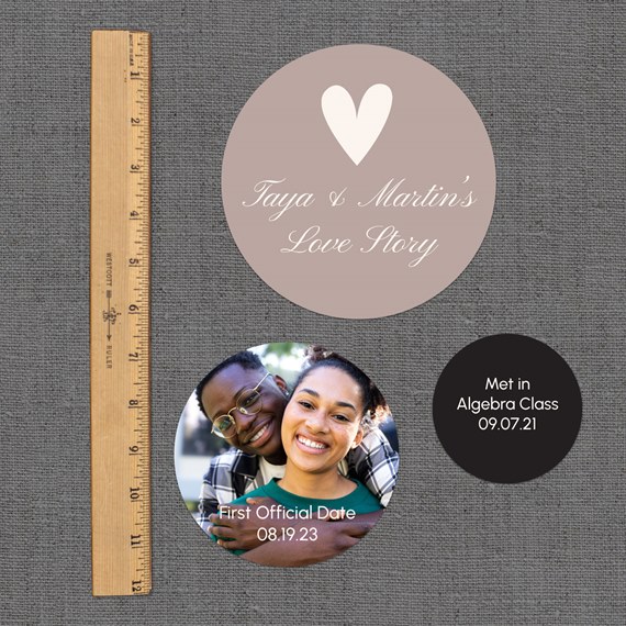 customizable text area, photo placeholder, logo placeholder