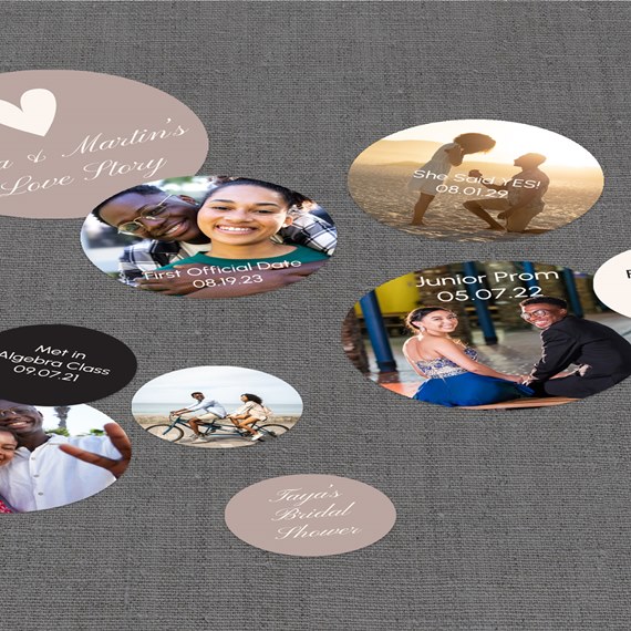 multiple photo placeholders on a textured gray background