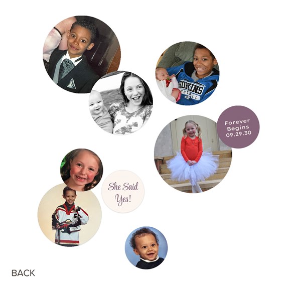 multiple photo placeholders with text elements