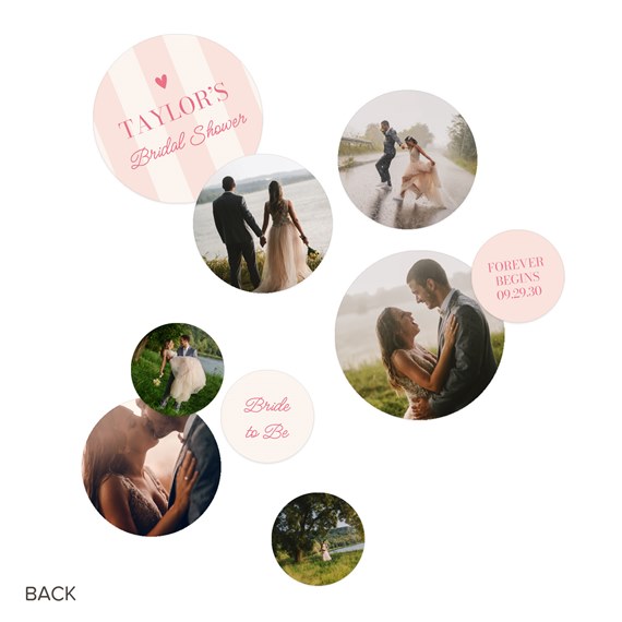 bridal shower confetti design with photo placeholders and text