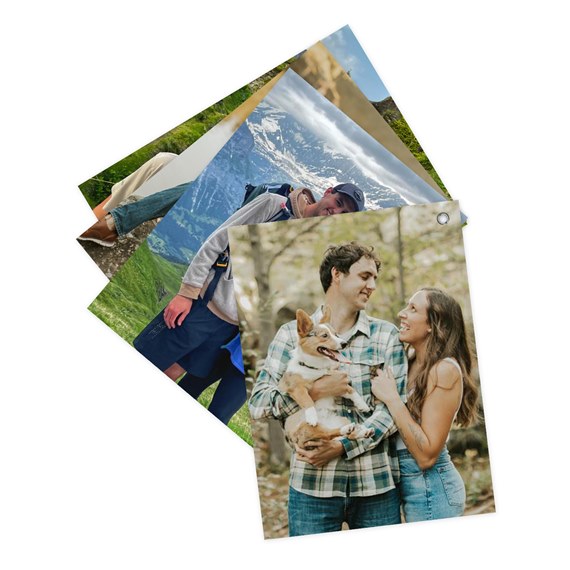photo placeholders with outdoor scenes and a couple