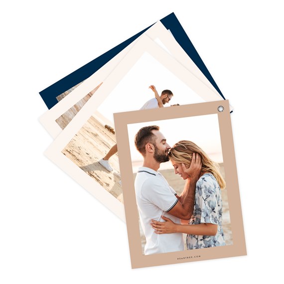 photo placeholder with beige border and hanging hole
