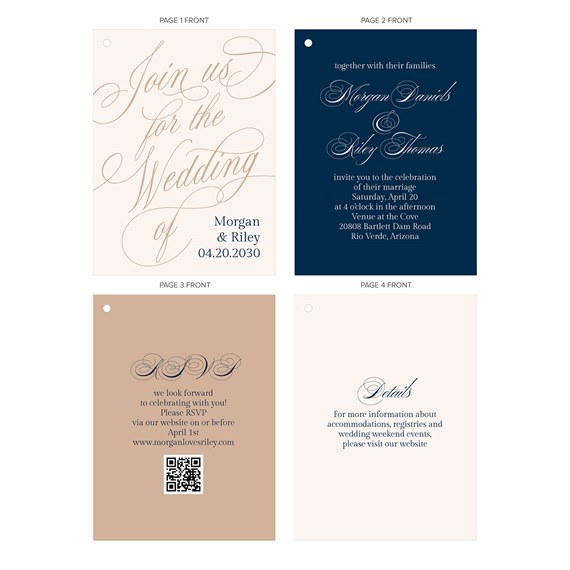 various wedding invitation designs with decorative text and colors