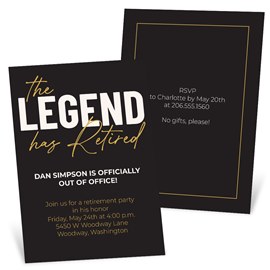 The Legend - Retirement Party Invitations