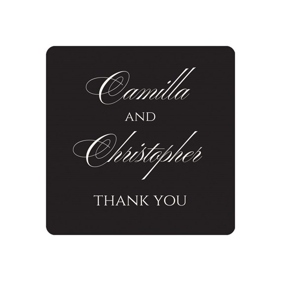 wedding sticker with customizable text area