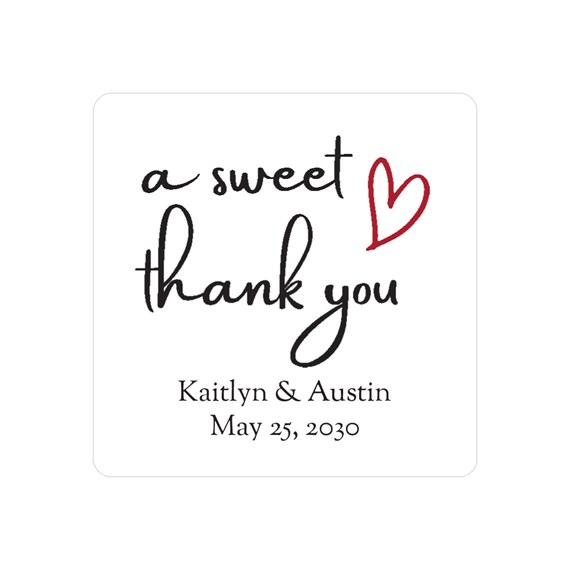 thank you sticker with customizable text area