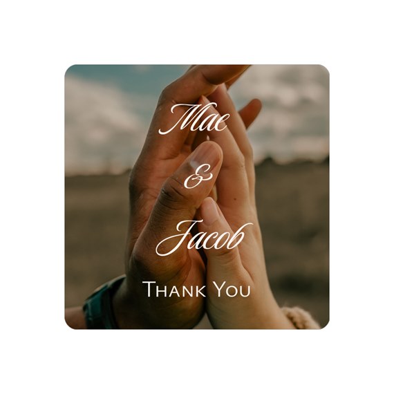 envelope seal with hands and customizable text area