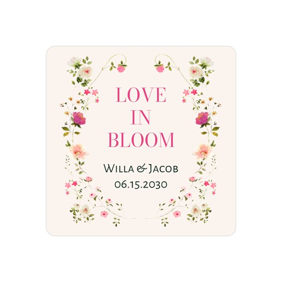floral sticker with text area