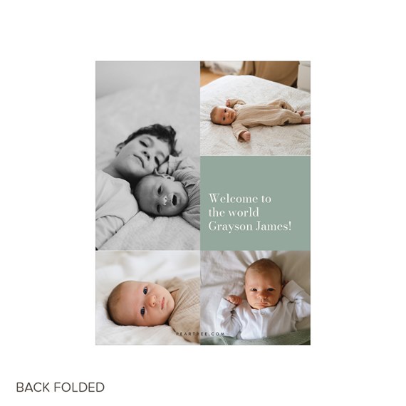 birth announcement card with photo placeholders