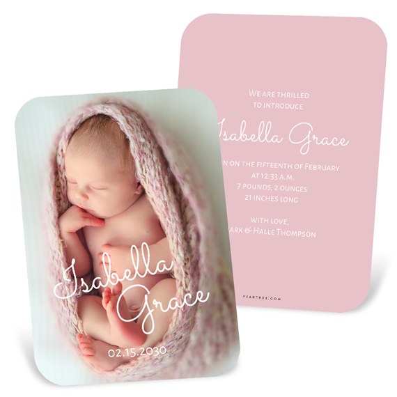 birth announcement card with photo placeholder