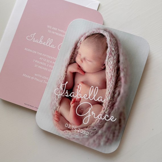 photo placeholder, birth announcement card