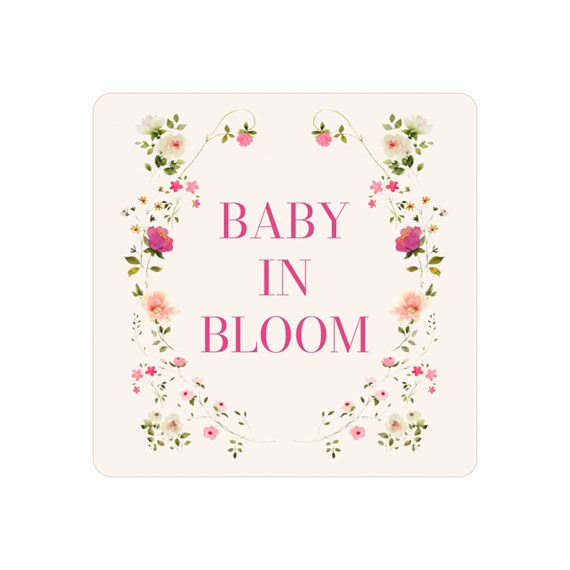 floral envelope seal with text placeholder