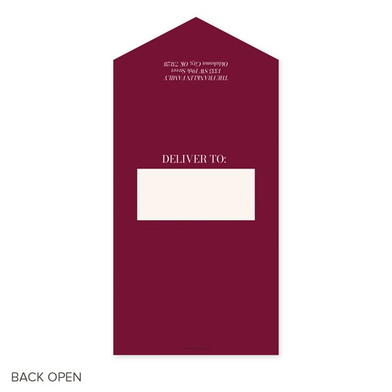 back of card with delivery area