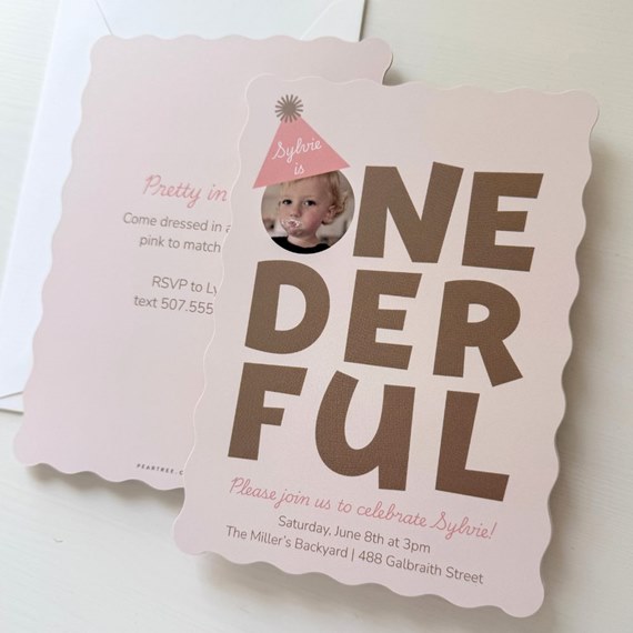 birthday invitation with photo placeholder