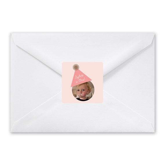 envelope with a customizable text area and photo placeholder