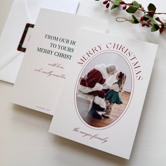 Christmas card with photo placeholder and text area