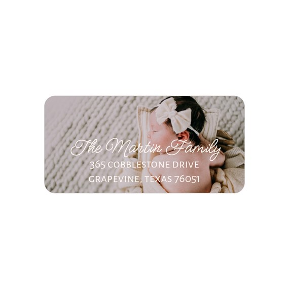 address label with customizable text area