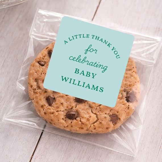 sticker on cookie bag, photo area