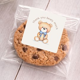 Beary Much - Blue - Baby Shower Sticker
