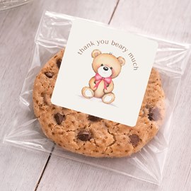 Beary Much - Pink - Baby Shower Sticker