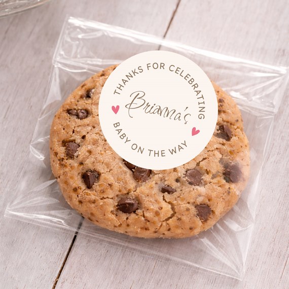 cookie with round sticker, photo placeholder