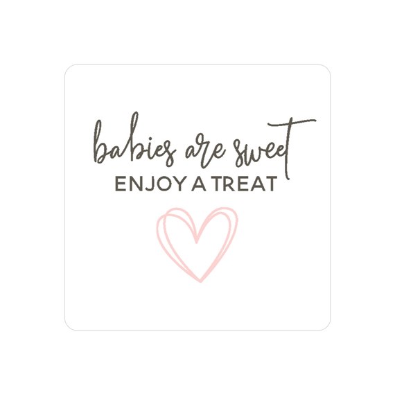 decorative sticker with text and heart illustration