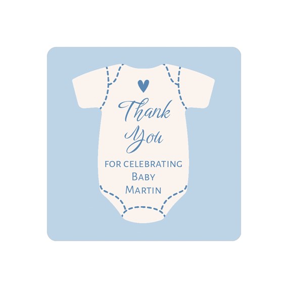 baby onesie sticker with thank you message