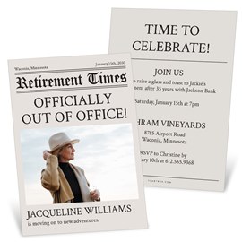 Retirement News - Retirement Party Invitations