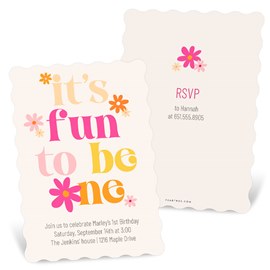 Fun to Be One - Birthday Party Invitation