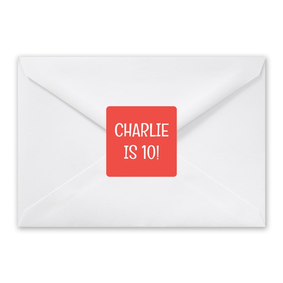 envelope with red seal and customizable text area