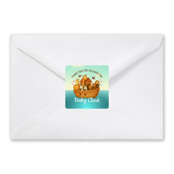 envelope with animal-themed sticker seal