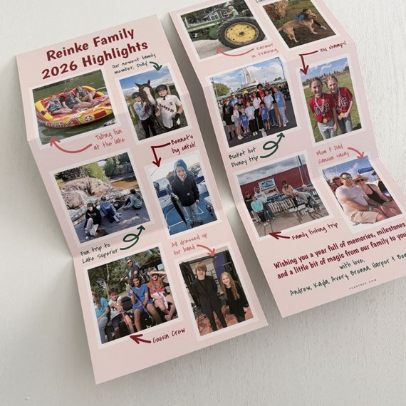 card with photo placeholders and captions