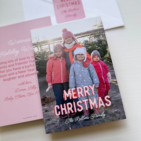 Christmas card with photo placeholder and text