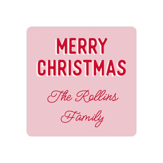 color-coded envelope seal with festive design and customizable text area