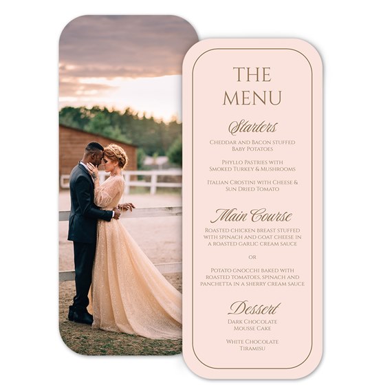 menu card with photo placeholder and elegant text