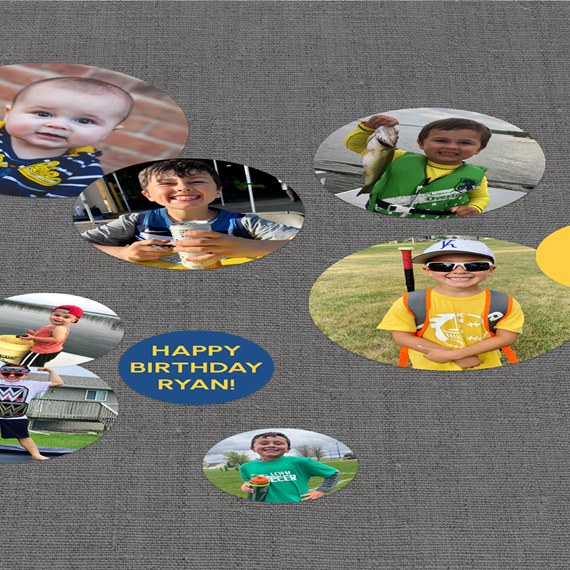 text and photo placeholders on a gray background