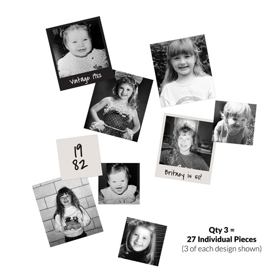 collage of childhood photos with text elements